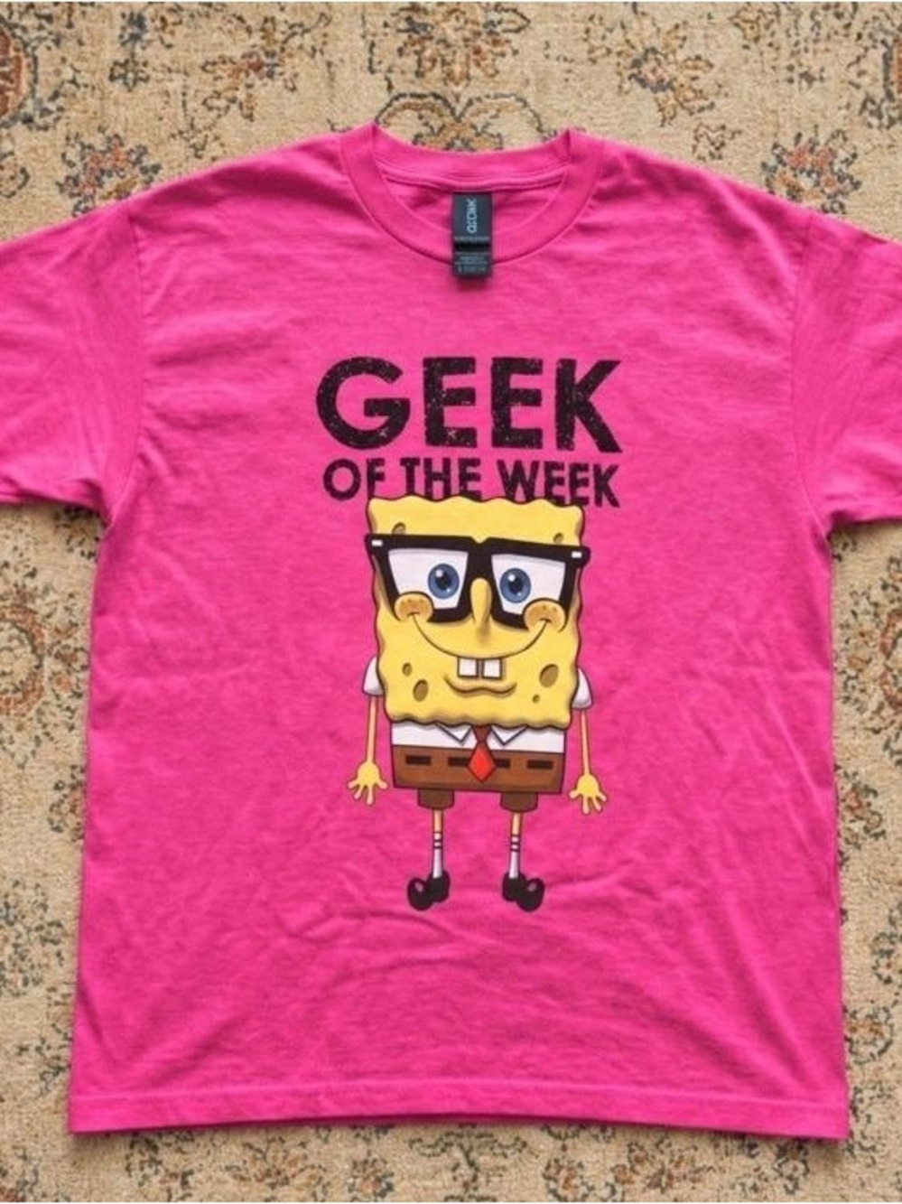 Geek of the Week Pink Graphic T-Shirt - Sponge Character Print